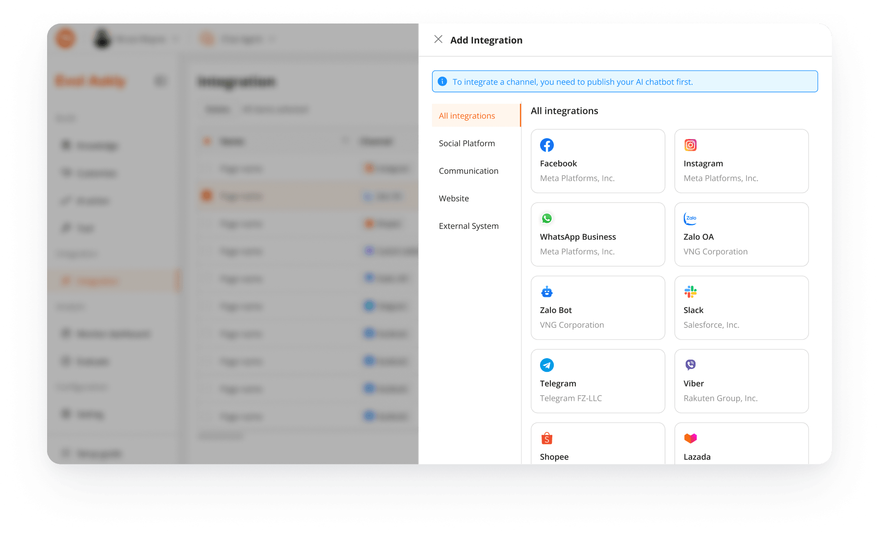 Choose one of 18 supported platforms